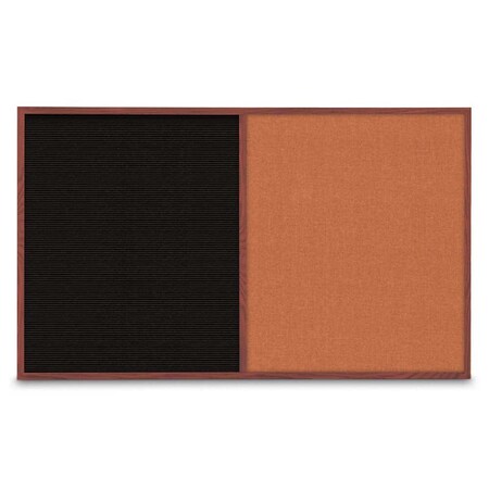 United Visual Products Enclosed Corkboard, 3 Door, 96"x48", 4" Fra UV3406-BLACK-MEDGRY